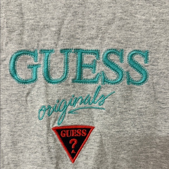 GUESS Heather Gray Logo Tee 90’s - Picture 2 of 3